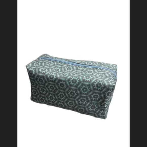 Hand crafted Blue Patterned Cosmetic Bag - Picture 1 of 3